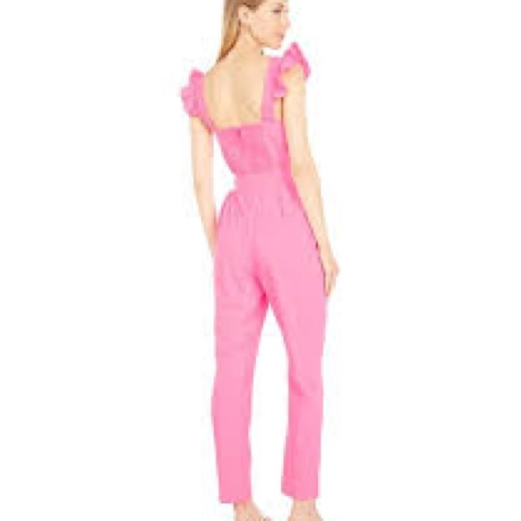Lilly Pulitzer Eppley Neon Pink Jumpsuit Barbie Sleeveless Size XS 00 $228 - Picture 3 of 15
